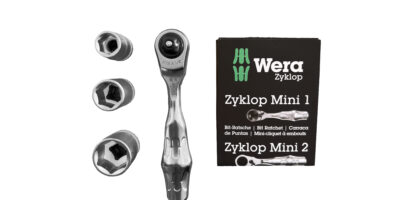Wera mini ratchet with 3 socket wrenches